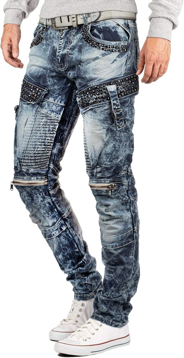 Cipo &amp; Baxx Herren Jeans – Stylische Denim-Mode mit einzigartigem Design, Slim-Fit &amp; Regular-Fit, Bi