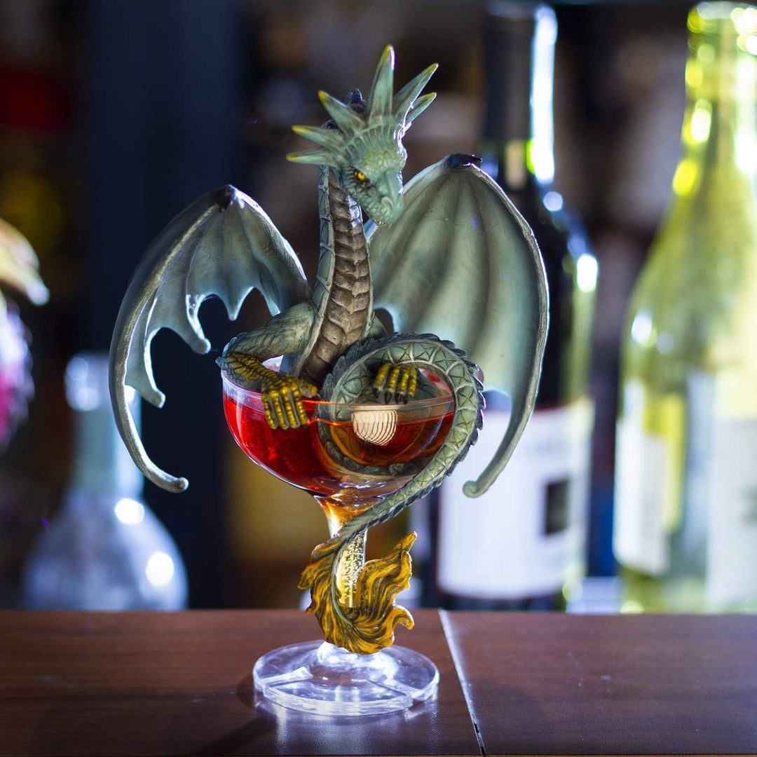 Pacific Giftware Drachen Figur Manhattan by Stanley Morrison - Cocktail Deko Statue Bar Mehrfarbig,
