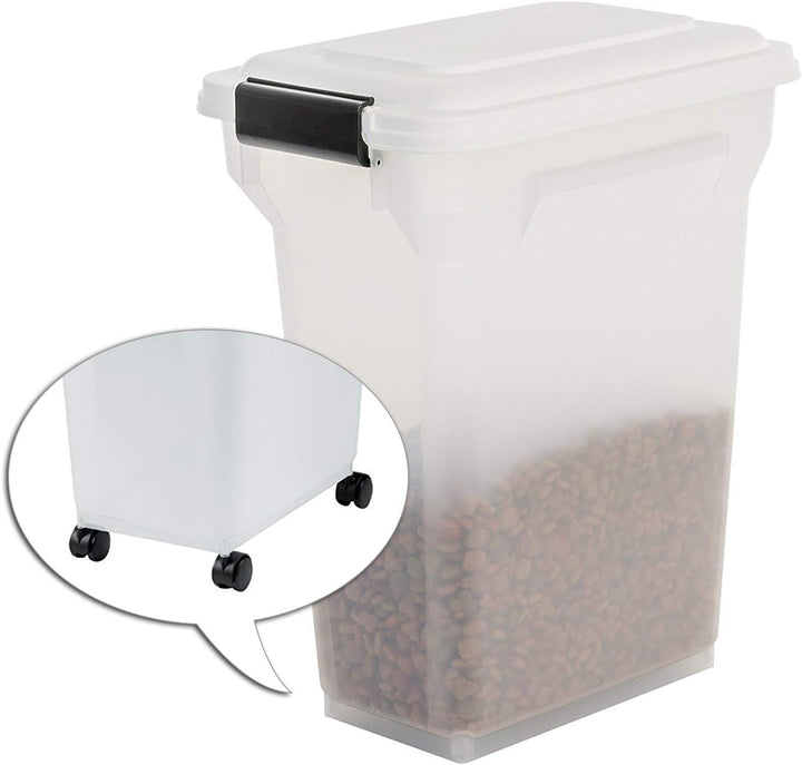 Iris Ohyama, Hundefutter Aufbewahrung, Futtertonne hund, 20L/7.5kg, luftdicht, BPA-frei, 4 Räder &amp; S
