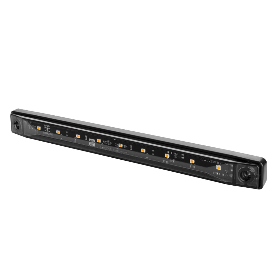 Flache LED-Positionsleuchte, Graphit-Rauchweiss, 12/24 V, IP68, 9 LEDs, universelle Montage, Kabel 2