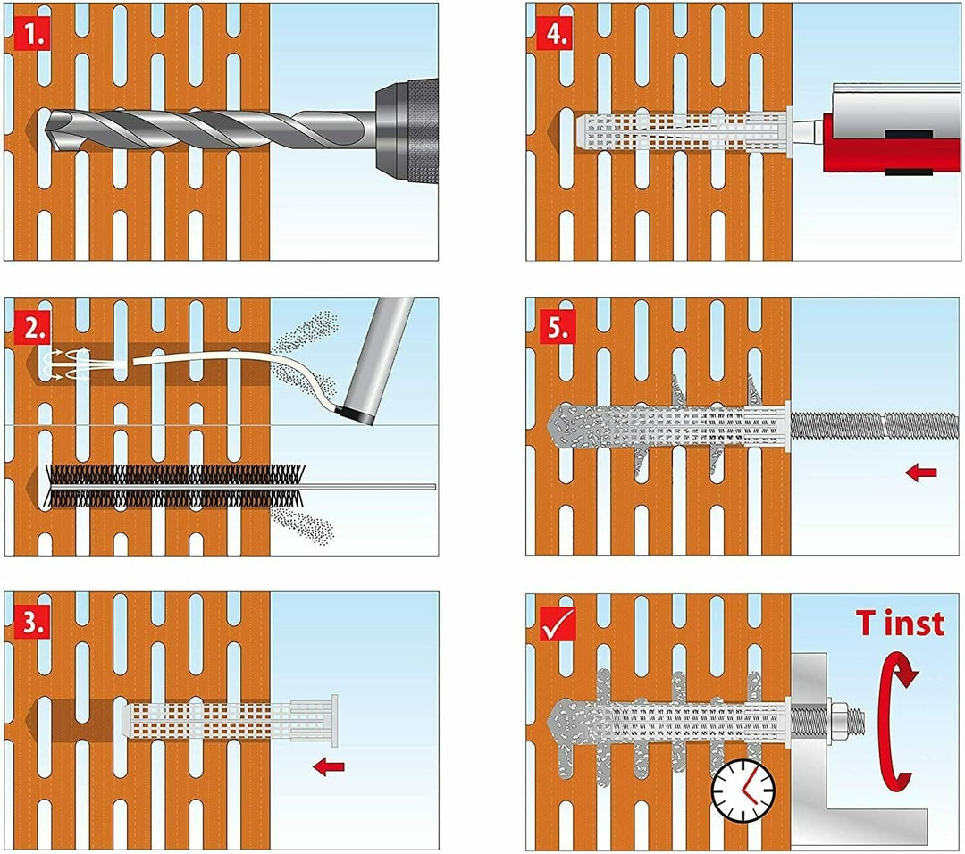 Schwerlastbefestigung SET M16x190mm EDELSTAHL A4 - TOX Verbundmörtel Liquix Pro 1 + 4 Gewindestangen