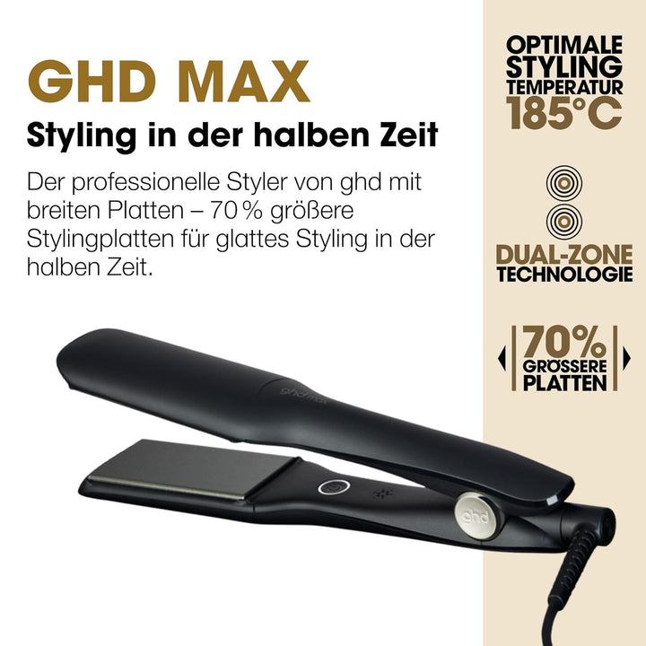 ghd max - professioneller Haarglätter mit breiten Platten für langes, dickes oder lockiges Haar, glä