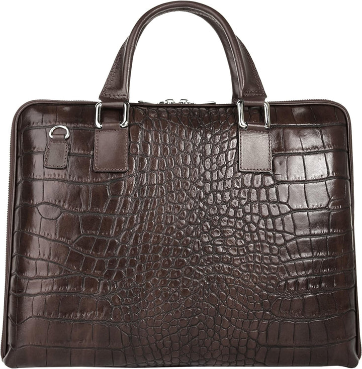 BAGAN Aktentasche echt Leder dunkelbraun Damen - 017742