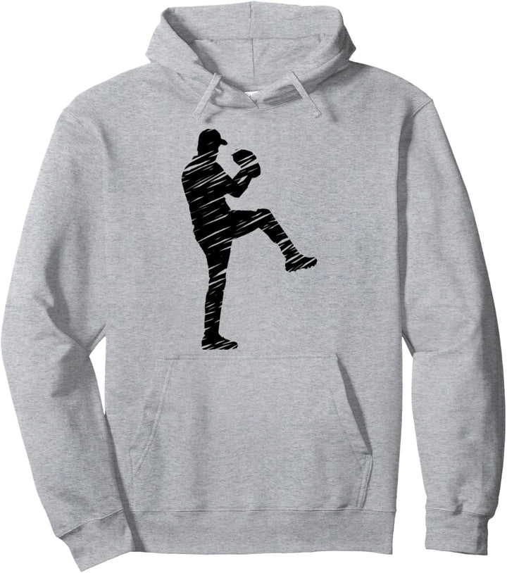Baseball Spieler Retro Linien Pullover Hoodie