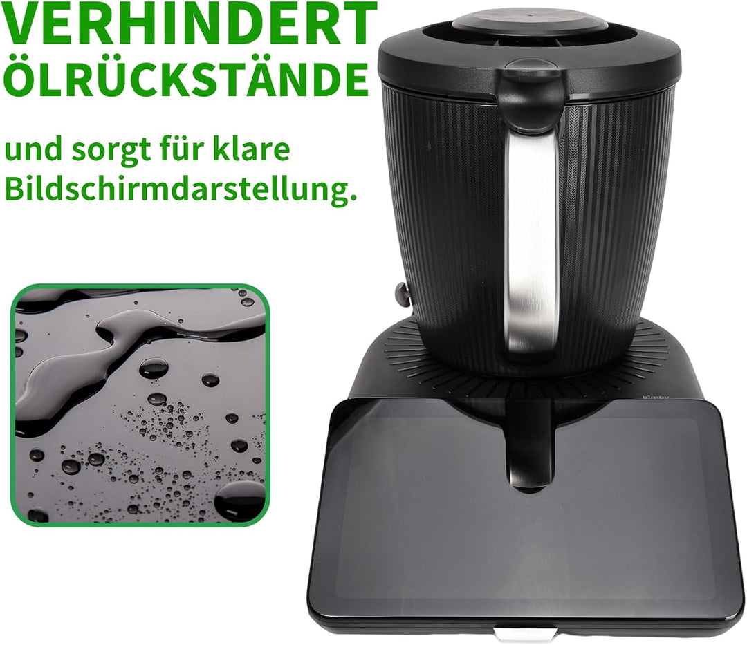 Premium 3-in-1 Display-Schutzrahmen für Thermomix TM7 – robuster PC+ABS-Rahmen, 9H Panzerglas &amp; magn