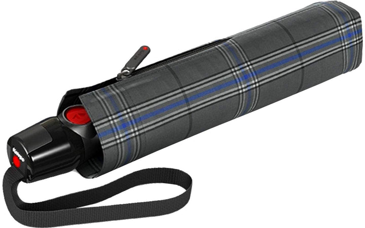 Knirps Taschenschirm T.200 Duomatic - stabil und sturmfest - Check Grey 98 cm Check Grey, 98 cm Chec