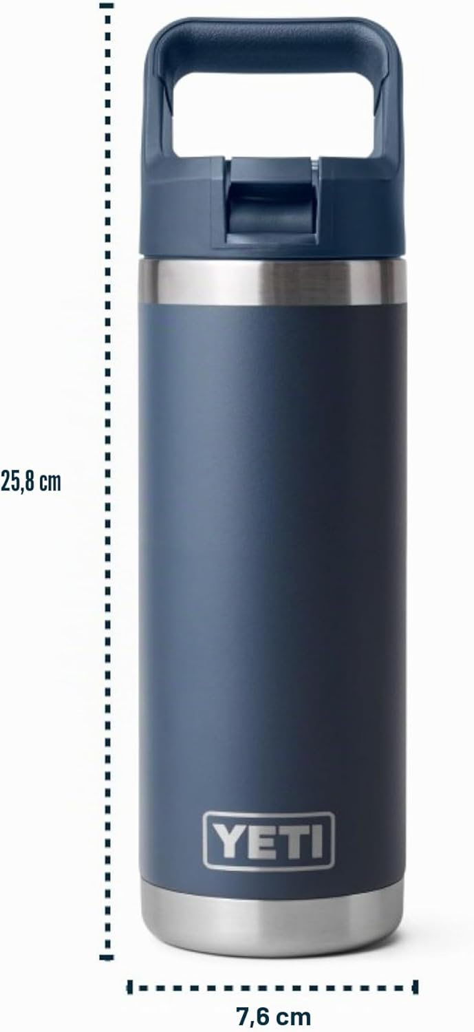 YETI Rambler 18 oz (532 ml) C Flasche Mit Farblich Abgestimmtem Trinkhalmdeckel - Charcoal, Charcoal