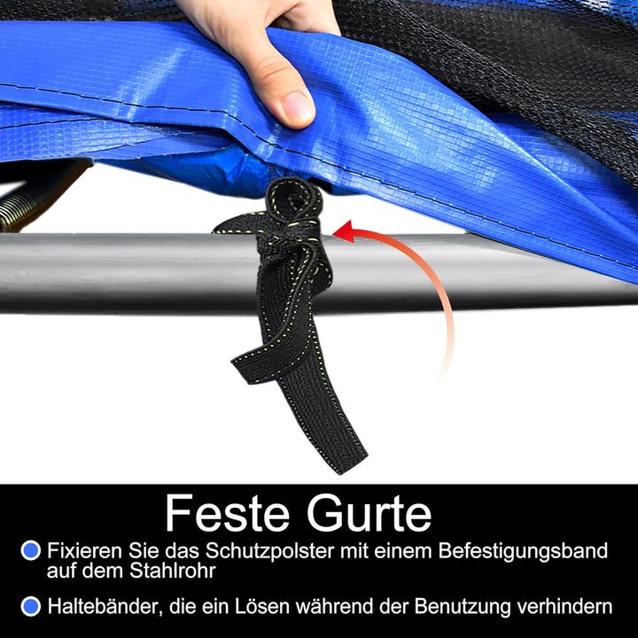 YRHome Trampolin Randabdeckung Federabdeckung Ø 244cm 305cm 366cm UV-Beständigkeit Reissfest Randsch