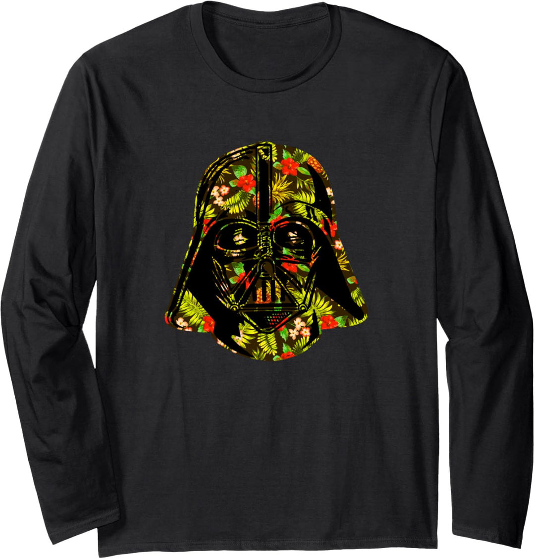 Star Wars Hawaiian Print Darth Vader Helmet Langarmshirt