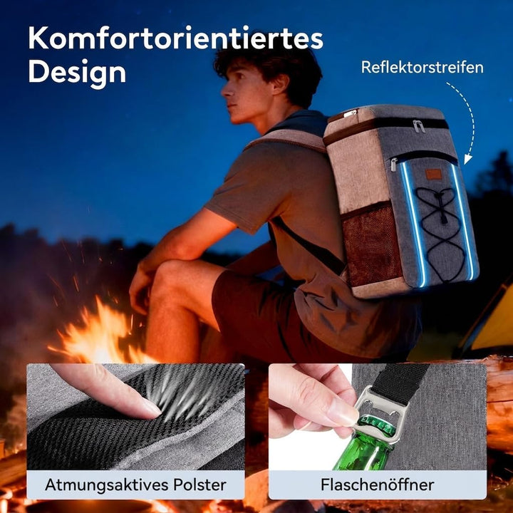Lifewit Isolierter Thermo-Kühlrucksack 28L, Leichter Kühl-Rucksack mit Wasserdichtem Innenfutter, Tr