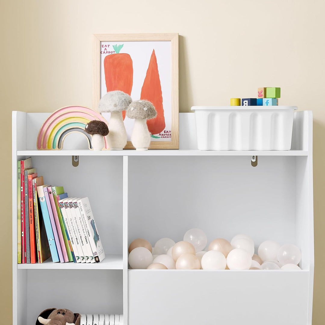 SoBuy Kinder Bücherregal Montessori Regal Kinderzimmer mit 5 Offenes Fach Kinderregal für Spielzeug