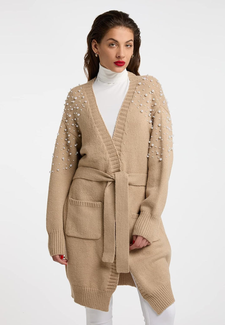 faina Cardigan Damen 11025481 M-L Beige, M-L Beige