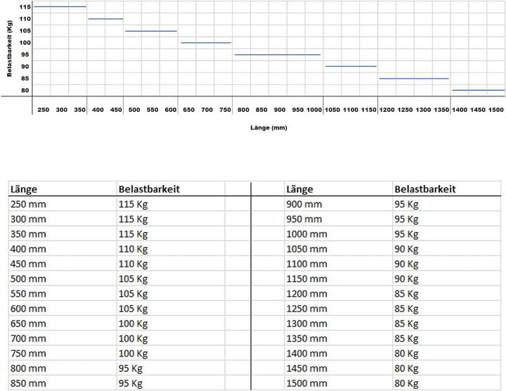 SOTECH 1 Paar Vollauszüge 114323 Höhe 53,4 mm, Länge 650 mm Kugelführungen mit 100 Kg Tragkraft Läng