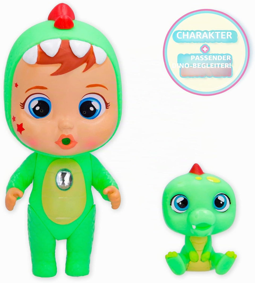 Cry Babies Magic Tears 904163 Dinosaur Puppe, Mehrfarbig Einzelbett, Einzelbett