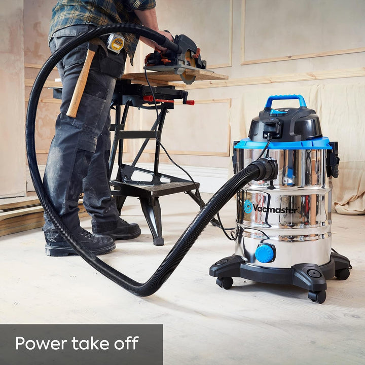 Vacmaster VQ1530SFDC 1500W 30L Nass Trockensauger Bodenstaubsauger, Starke Saugleistung, Wasserablas