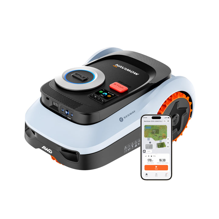 Segway Navimow i220 LiDAR Pro Mähroboter ohne Begrenzungskabel für 2000 m², LiDAR+Vision+NRTK Tri-Fu