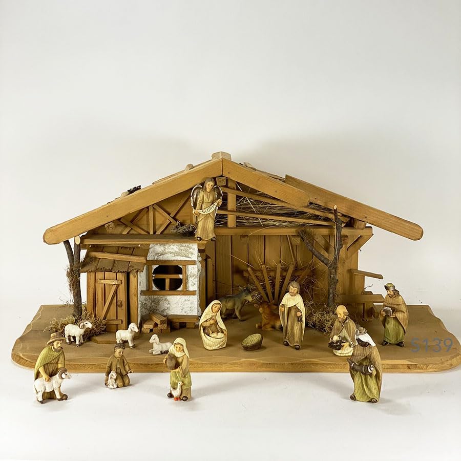 FADEDA 2X Passionsfiguren: Maria Verkündigung mit Engel/Höhe:9 cm/handbemalt/detailgetreue Krippen F