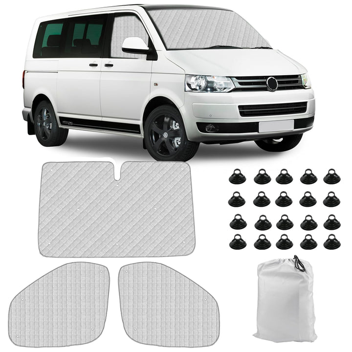 Sonnenschutz Auto Frontscheibe Kompatibel mit VW T5 T6, 3PCS Sonnenschutz Windschutzscheiben Schutz