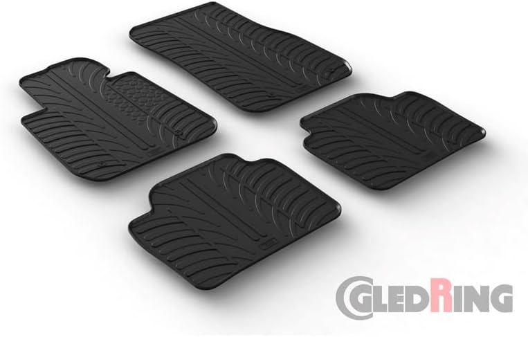 Satz Gummimatten kompatibel mit BMW 3er F30/F31 2012-2019 (T Profil 4-teilig + Montage-clips) Fussma