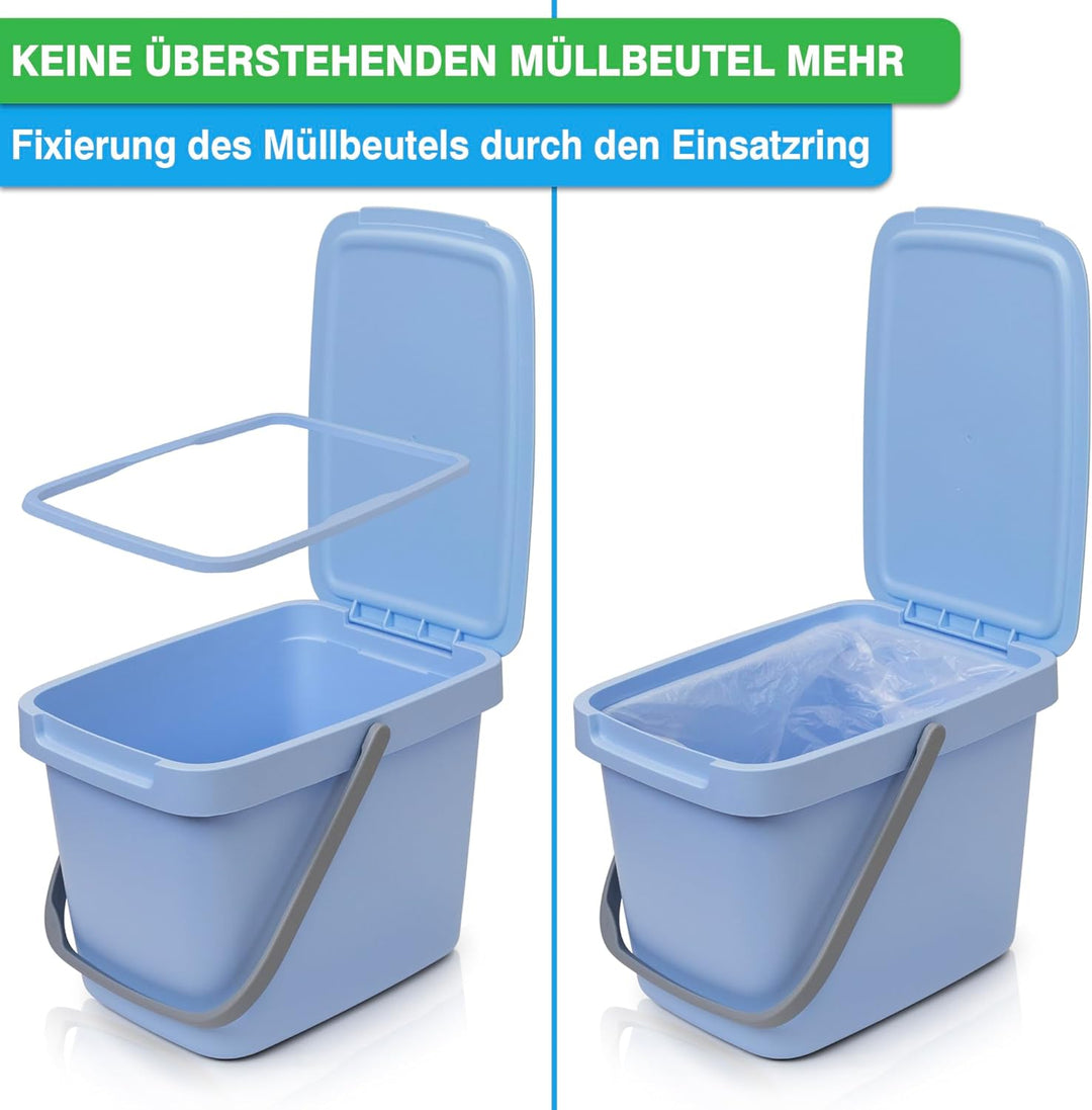 YourCasa 2 Stk. Biomülleimer Küche - 6L Komposteimer Küche für alltäglichen Biomüll Behälter - Mit D