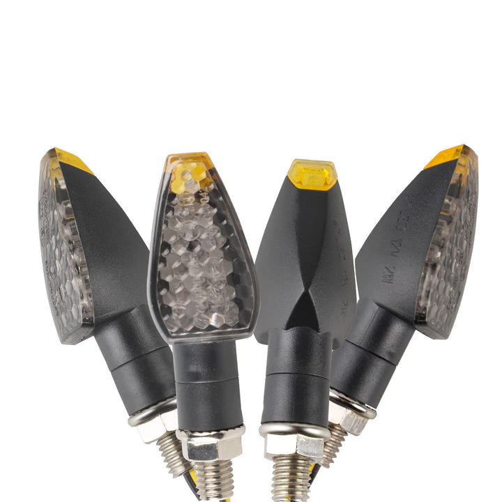 EXLECO 4Pcs LED Motorrad Blinker DC 12V 14LED Micro Blinker Wasserdicht M10 Universal Mini Blinker S