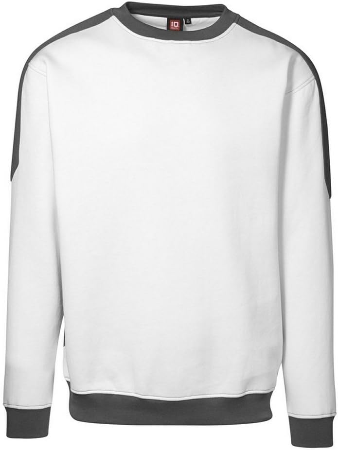 ID - Kontrastfarbenes Sweatshirt mit leichter Passform. Modell Pro Wear Herren. M Weiss, M Weiß