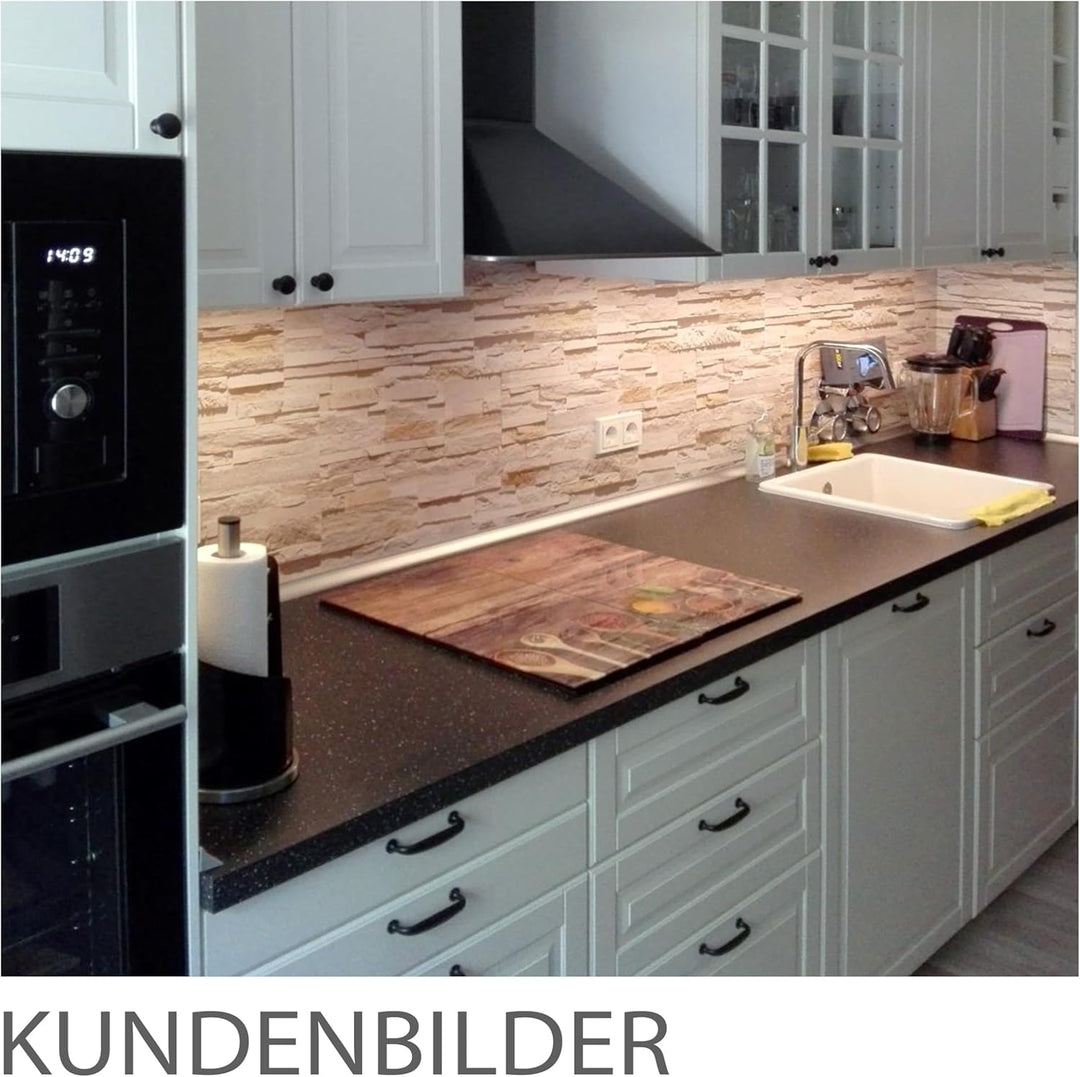 StickerProfis Küchenrückwand selbstklebend Glasoptik - STEINWAND Ashlar - 1.8mm, Versteift, alle Unt