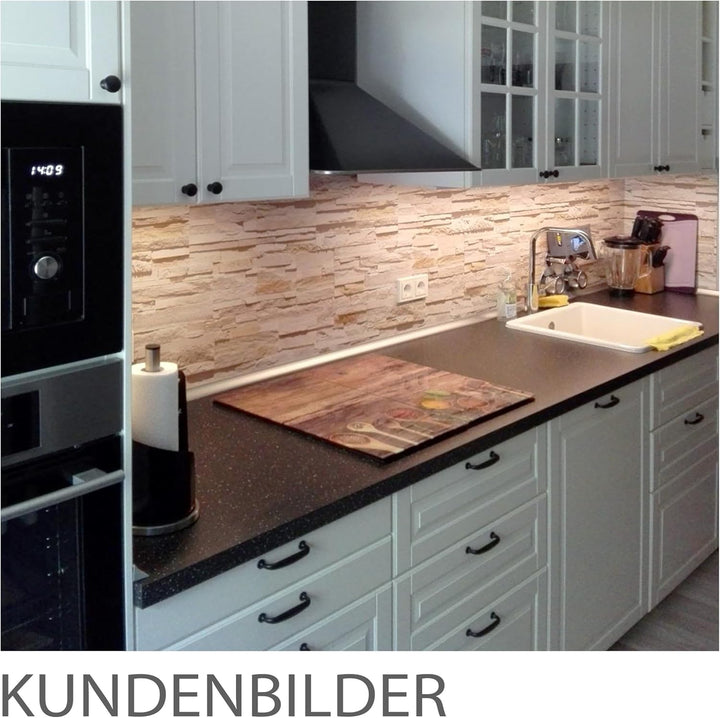 StickerProfis Küchenrückwand selbstklebend Glasoptik - STEINWAND Ashlar - 1.8mm, Versteift, alle Unt