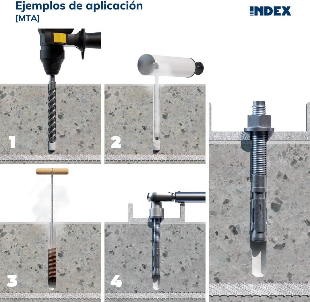 Index Fixing Systems MTA – Pack von 50 Verankerungen männlich für hohe Lasten (verzinkt), AM12120 M1