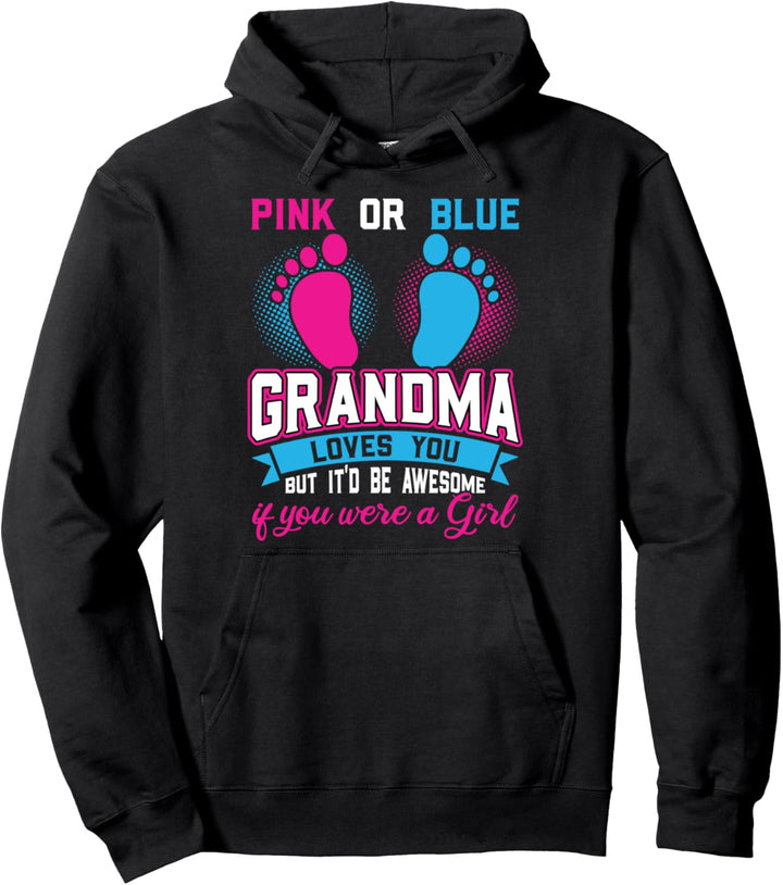 Rosa oder Blau Grossmutter liebt Sie Mädchen-Geschlecht Pullover Hoodie
