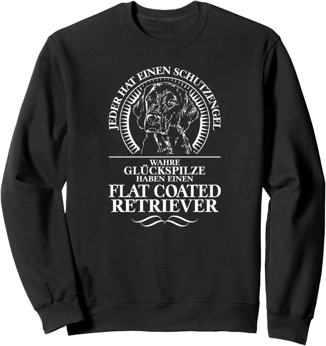Flat Coated Retriever Schutzengel Hund Hunde Hundespruch Sweatshirt