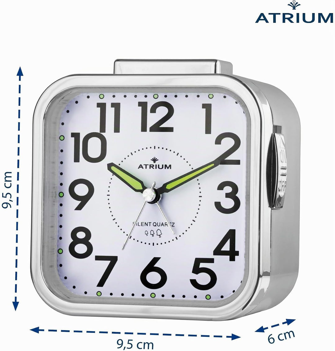 Atrium Seniorenwecker extra deutlich Analog Quarz ohne Ticken grosse Zahlen extra lautes Glockensign
