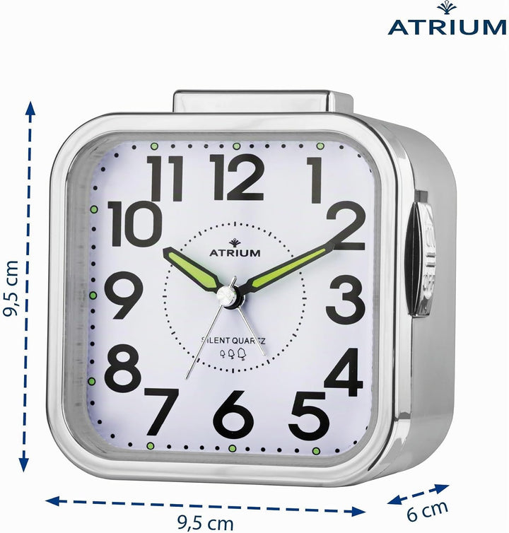 Atrium Seniorenwecker extra deutlich Analog Quarz ohne Ticken grosse Zahlen extra lautes Glockensign