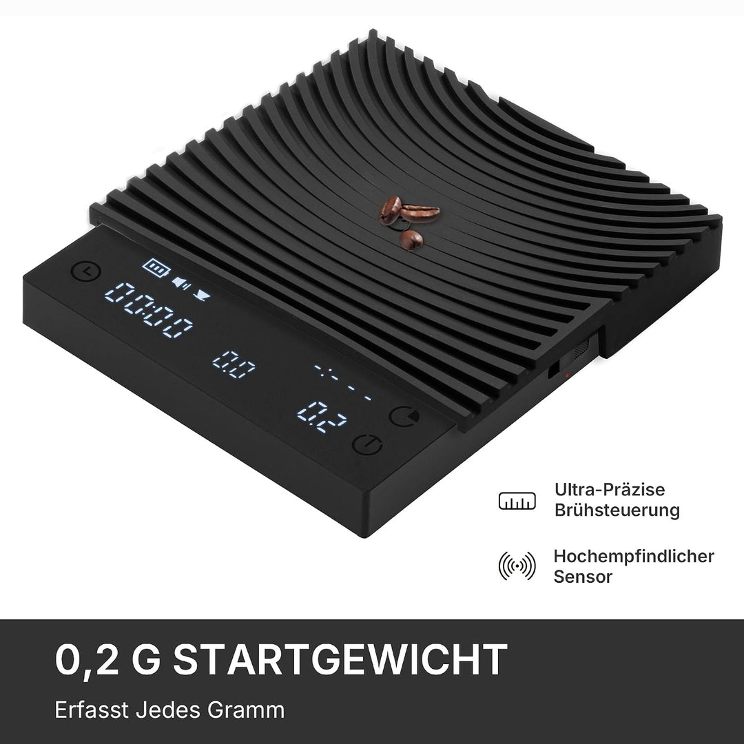 TIMEMORE Black Mirror Basic 3 Kaffeewaage Für Pour-Over &amp; Espresso, Mit Timer, 2kg/0,1g Hochpräzise