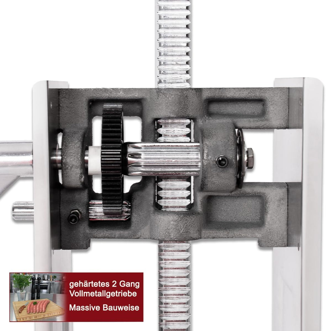 Beeketal 'BT05' Edelstahl Industrie Wurstfüllmaschine (5 L Volumen) SGS-geprüft, Profi Wurstfüller m