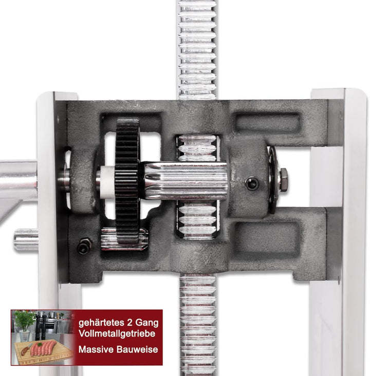 Beeketal 'BT05' Edelstahl Industrie Wurstfüllmaschine (5 L Volumen) SGS-geprüft, Profi Wurstfüller m