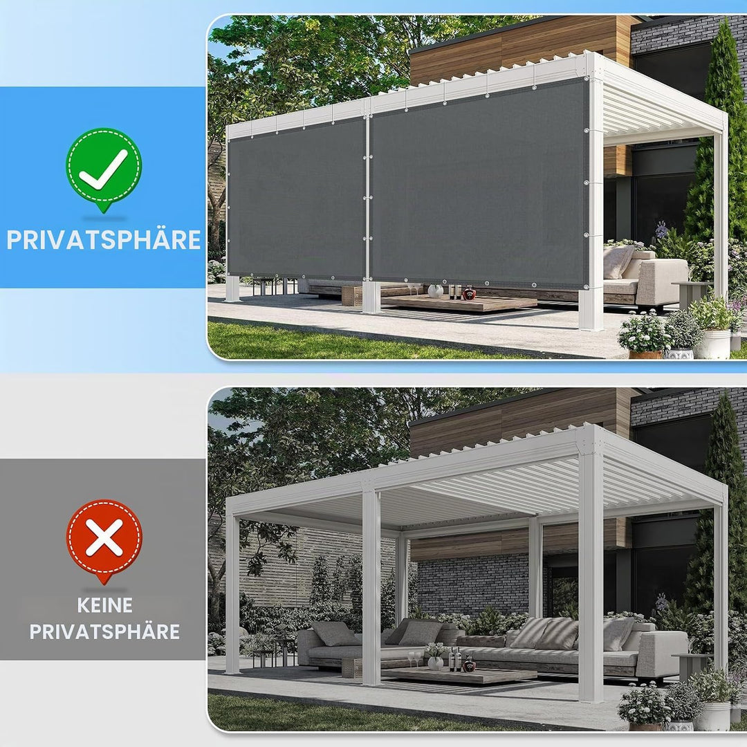Sunnylaxx 2x2.5 m Sonnensegel-Anthrazit, Wasserdicht Rechteckig mit ÖsenSonnenschutz Sunsegel, Ant-U