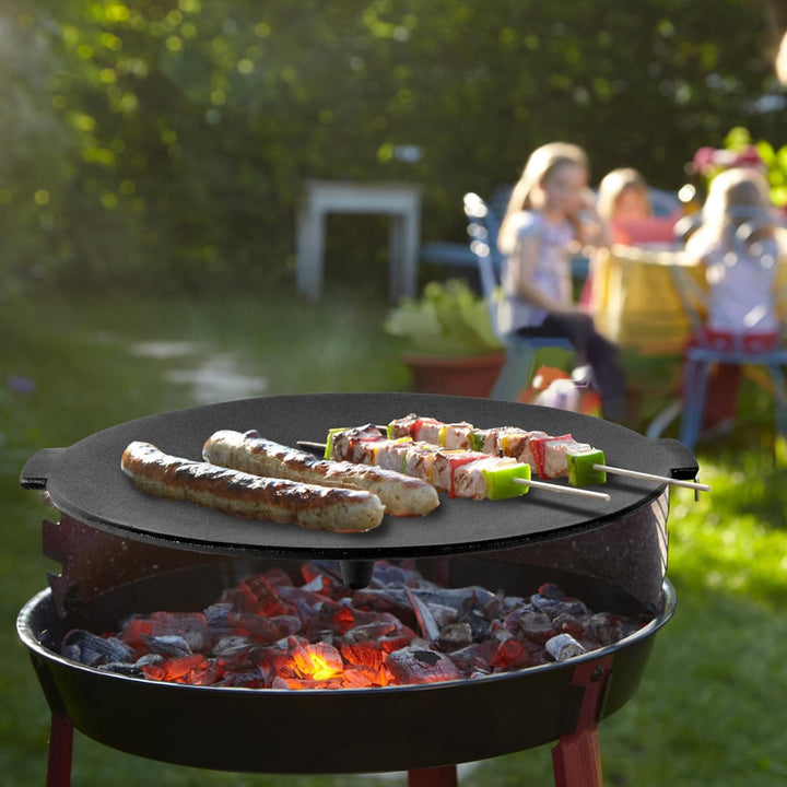 UISEBRT Gusseisen Grillpfanne Ø 45 cm, Runde Grillplatte mit 3 Beinen, Eingebrannt für perfektes Bra