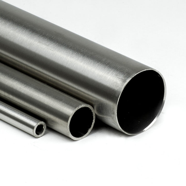 Edelstahl Rundrohr V2A Ø 50x3mm - K240 - Länge 1200mm / 120cm auf Zuschnitt L: 1200 mm (120cm), L: 1