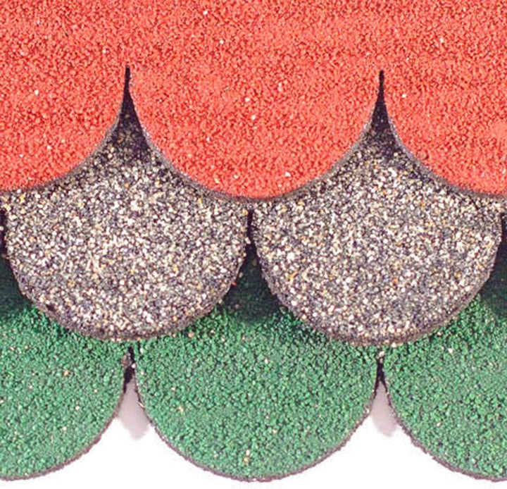 Mini Dachschindeln Rund (41 mm) 3 Sets - Grau 60 Streifen+3 Firststreifen 1,05 m² hergestellt in der