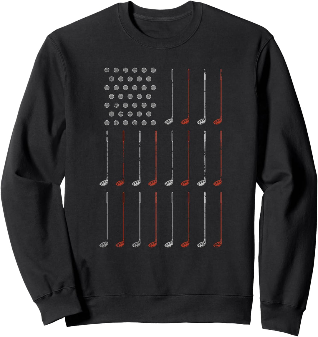 Golfer Amerika Flagge Golfschläger Golfspieler Golf Sweatshirt