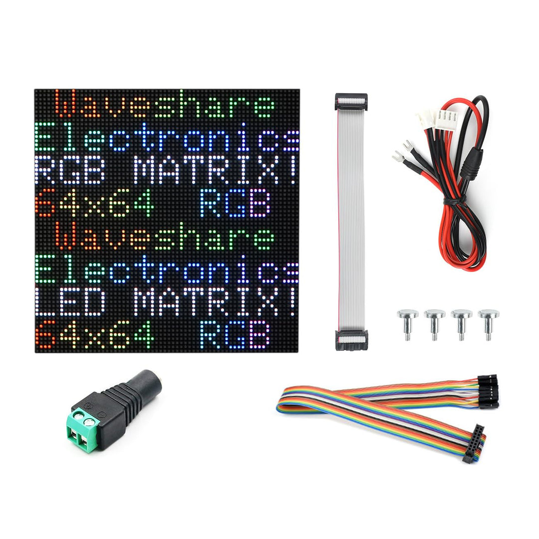 Waveshare RGB Full-Color LED Matrix Panel 2.5mm Pitch 64x64 Pixels Adjustable Brightness Compatible