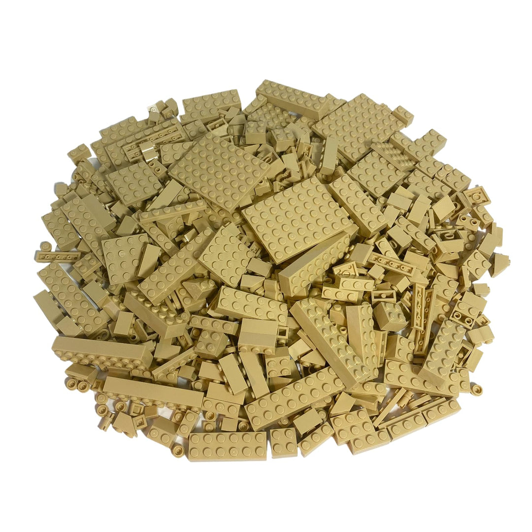 LEGO - 100 Legosteine in verschiedenen Grössen - Seltene Steine enthalten! - Neuware (Beige)