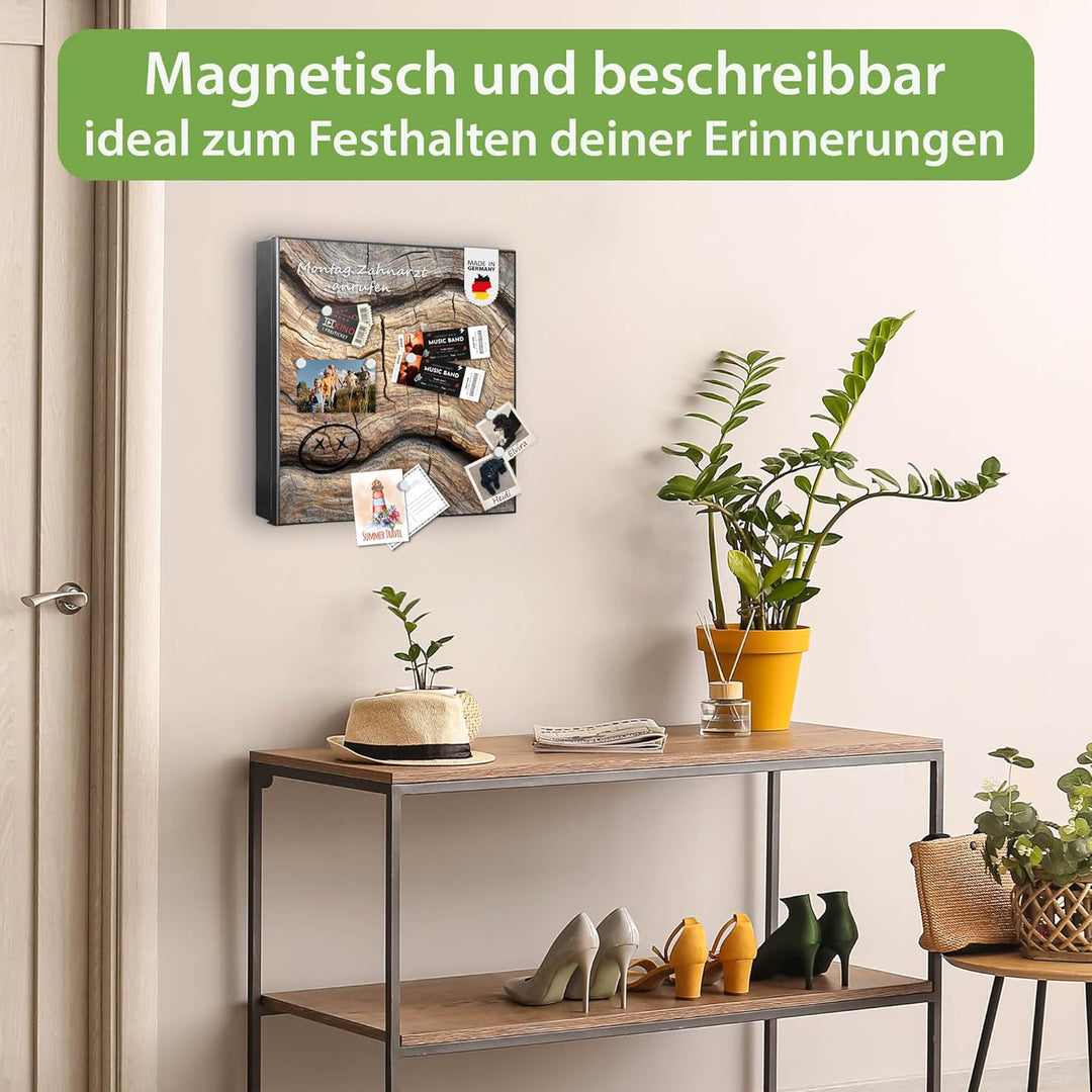 banjado Grosser Schlüsselkasten Glas - Schlüsselbox 30x30cm mit 50 Haken - Schlüsselkasten modern fü