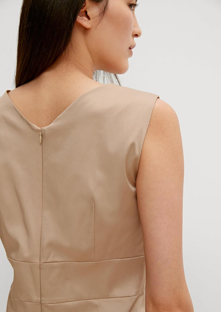 comma Damen Kleid mit Pintucks Brown 40