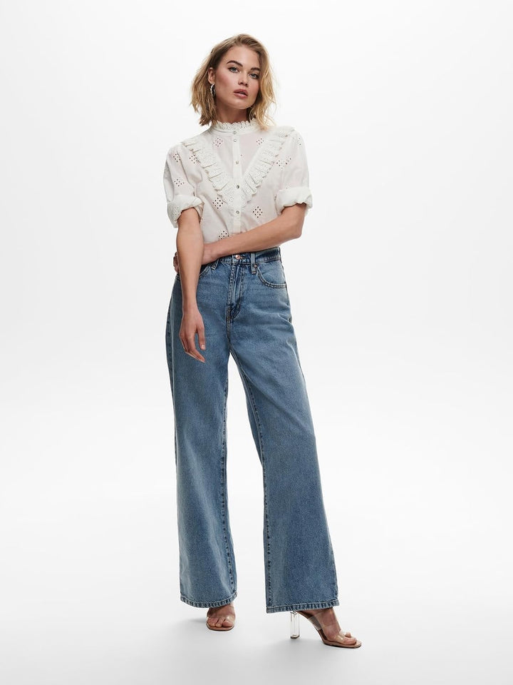 ONLY Female Weit geschnitten ONLHope Life Wide High Waist Jeans 31W / 34L Light Blue Denim, 31W / 34