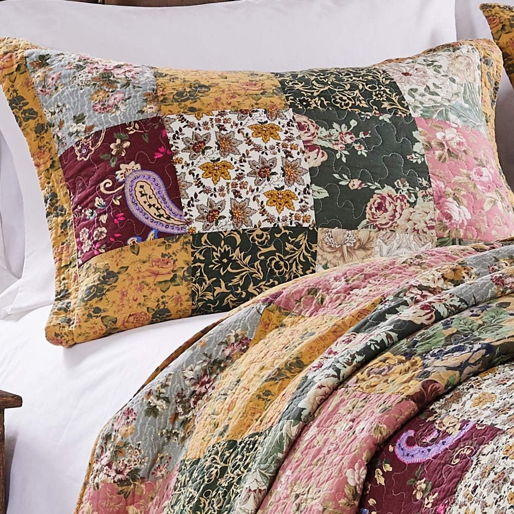 Greenland Home Patchwork-Bettwäsche-Set, 100 % Baumwolle, Patchwork-Design, Doppelbett, XL, Mehrfarb
