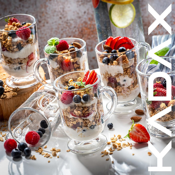 KADAX Kaffeegläser Set, 300ml, Teegläser aus Glas, Glühweingläser, Trinkgläser für Tee, Kaffee, Iris