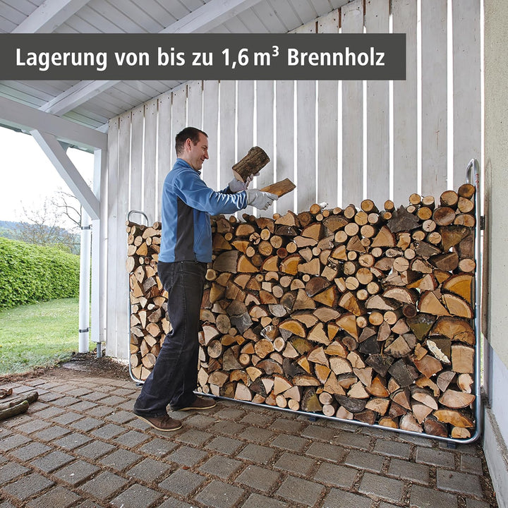 wolfcraft Stapelhilfe Modular XXL 5125000 | Verstellbare Kaminholzaufbewahrung für den Aussenbereich