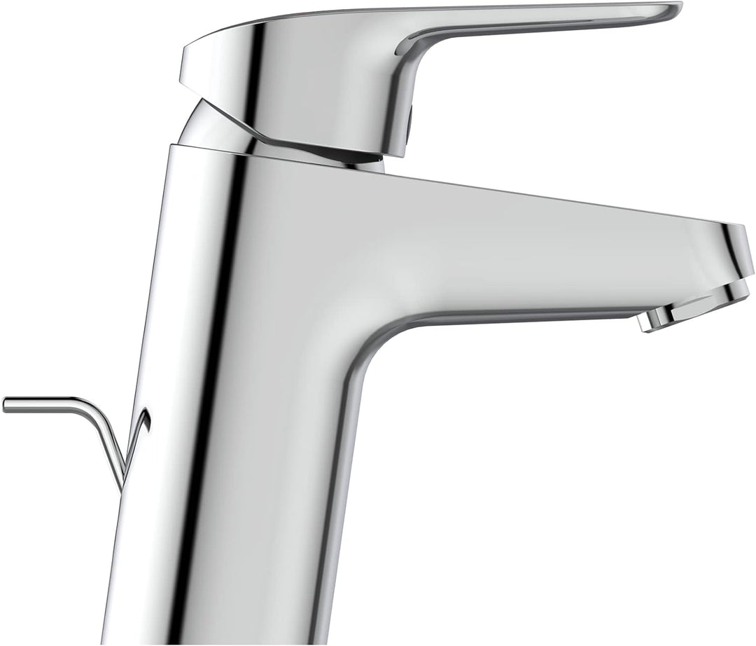 Ideal Standard B1708AA Ceraflex Waschtischarmatur mit Zugknopf-Ablaufgarnitur 5 l/min., mit Metallab